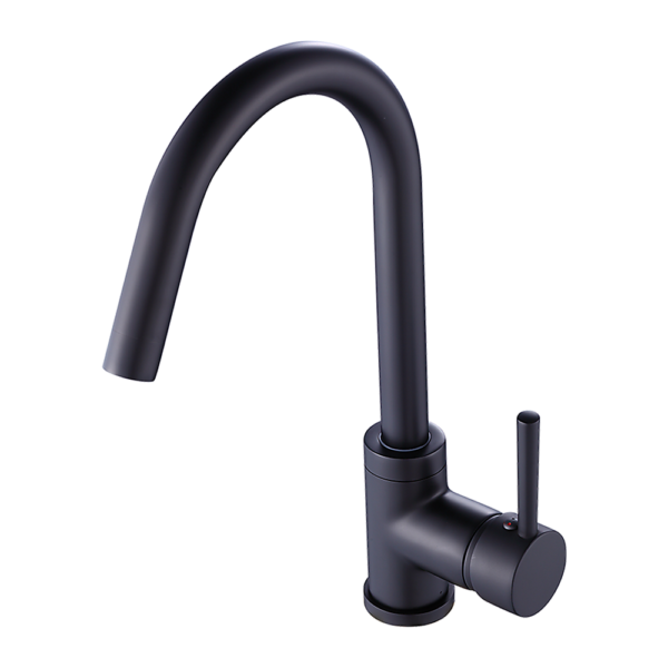 Modern Kitchen Mixer Tap Solid Brass Ceramic Cartridge Black 390mm Height