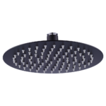 Round Rain Shower Head 304SS Matte Black 200mm Watermark Eco Friendly