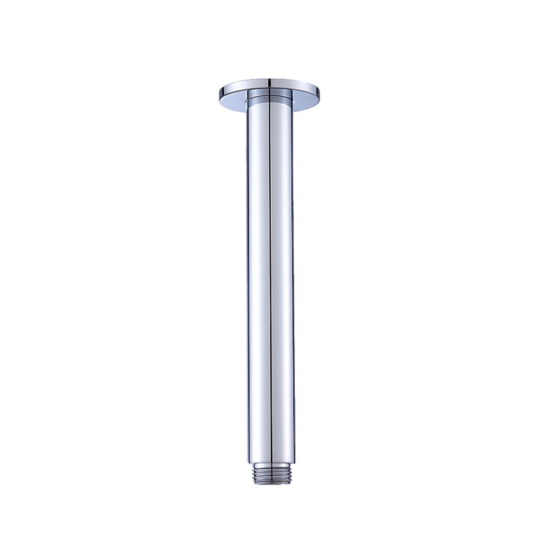 Ceiling Shower Arm Chrome 200mm Round Wall Connector Bathroom Rain Showerhead