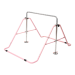 Kids Gymnastics Bar Adjustable 4 Heights Foldable Training Kip Pink 120kg Capacity