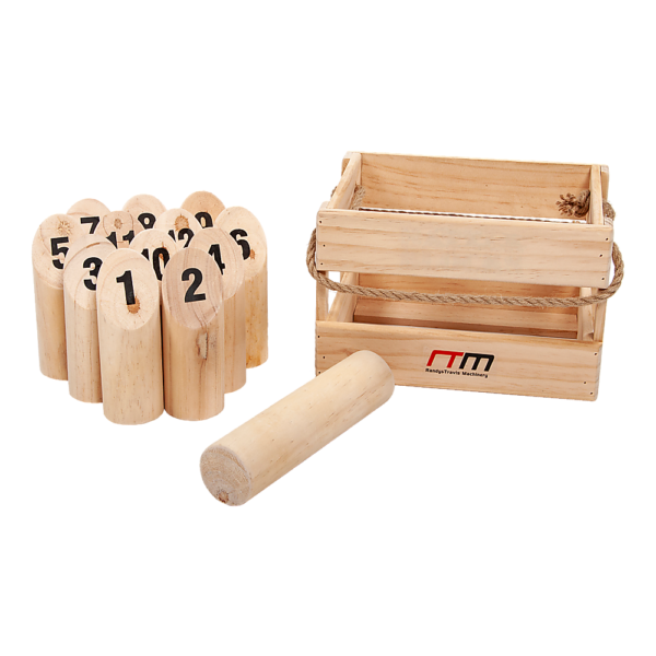 Number Toss Game Set Pine Timber Outdoor Skill Strategy with Carrying Case