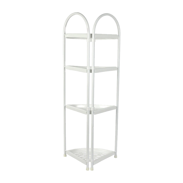 Bathroom Corner Shelf Caddy White 4 Tier Storage Organizer Rack 86cm Height