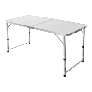 Aluminium Folding Table 120cm Adjustable Portable Outdoor Picnic Camping White