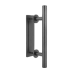 Door Handle Pull Black Carbon Steel 12 Rounded for Wood Gate Hardware