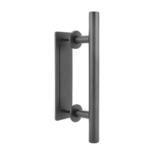 Door Handle Pull Black Carbon Steel 12 Rounded for Wood Gate Hardware