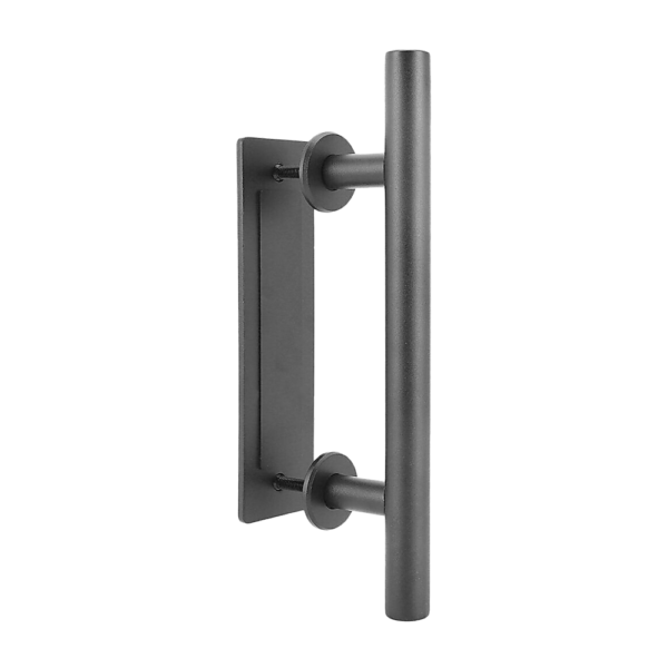 Door Handle Pull Black Carbon Steel 12 Rounded for Wood Gate Hardware