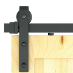 Sliding Barn Door Hardware Kit 3.6M Steel Track Rollers Black 150kg Capacity