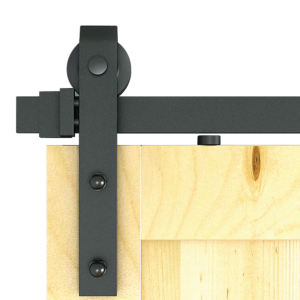 Sliding Barn Door Hardware Kit 3.6M Steel Track Rollers Black 150kg Capacity