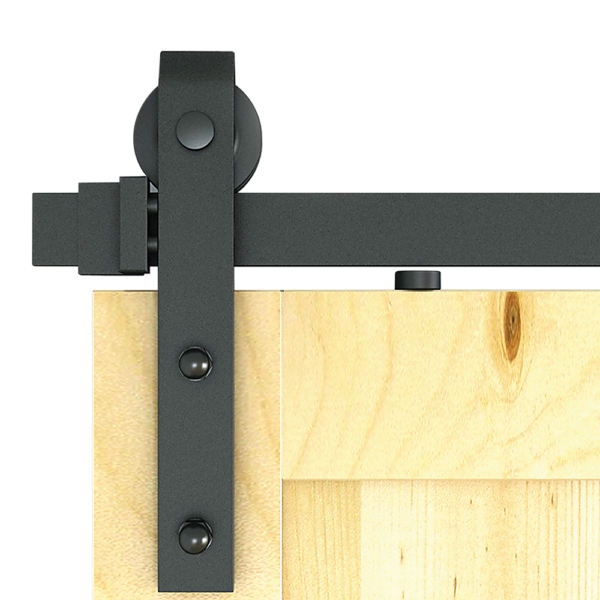 Sliding Barn Door Hardware Kit 3.6M Steel Track Rollers Black 150kg Capacity