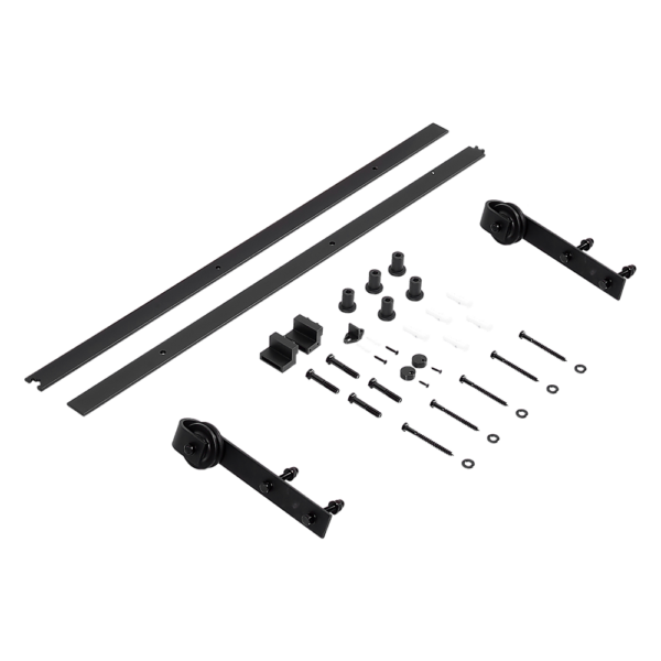 Sliding Barn Door Kit 2M Steel Track Black High Quality Easy Assembly 150kg Capacity