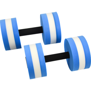 Aqua Fitness Dumbbells EVA Foam 2pc Set Water Aerobics Blue White 27cm