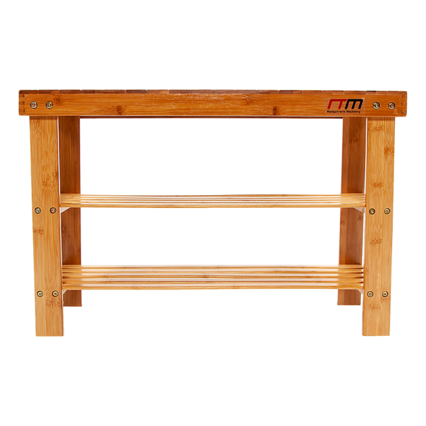 Bamboo Shoe Rack Bench 2 Tier Wooden Storage Organizer Natural 10 Pairs 69cm