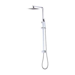 Dual Head Rain Shower Combo 8 Square High Pressure Handheld Chrome WELS Rated