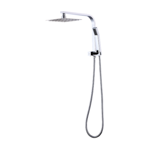 Dual Head Rain Shower Combo 8 Square High Pressure Handheld Chrome WELS 3 Star