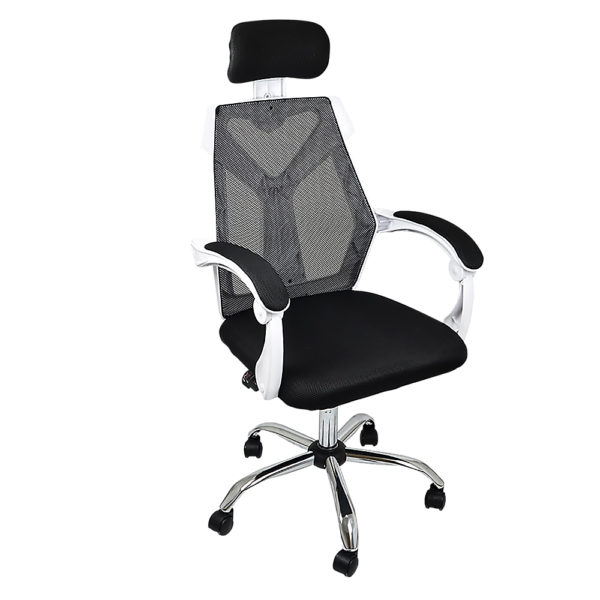 Ergonomic Office Chair Mesh High Back 360 Swivel White Adjustable 150kg Capacity