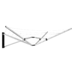 5 Arm Wall Mounted Clothes Airer 26m Drying Space Aluminium Silver Bathroom