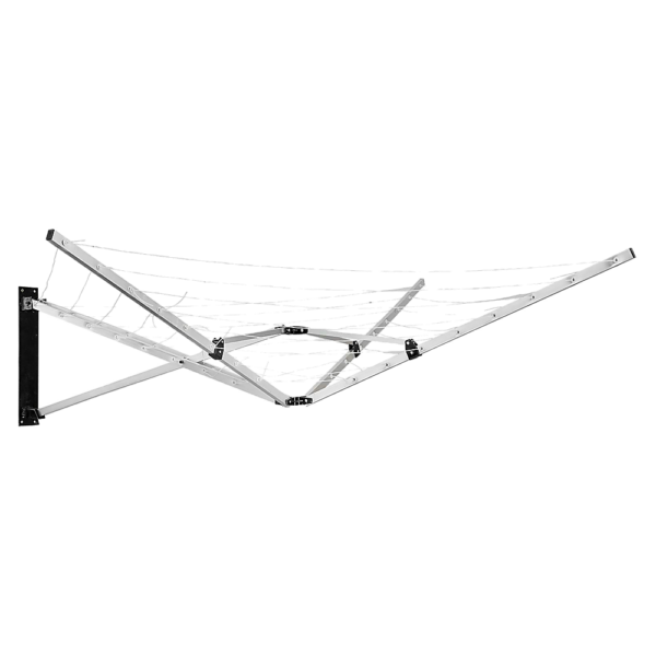 5 Arm Wall Mounted Clothes Airer 26m Drying Space Aluminium Silver Bathroom