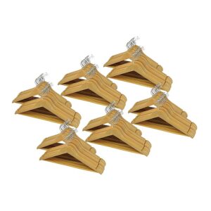 Wooden Clothes Hangers 120pc Suit Coat Pants Wardrobe Storage Lacquered Wood