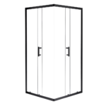 Sliding Shower Screen Nano Glass Quiet Double Door Black Hardware Waterproof