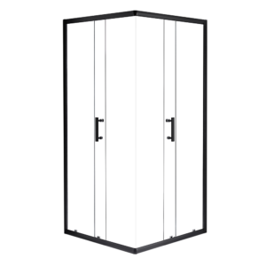 Sliding Shower Screen Nano Glass Quiet Double Door Black Hardware Waterproof