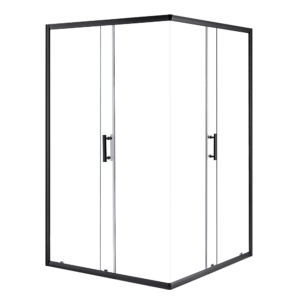 Sliding Shower Screen Nano Glass Quiet Double Door Easy Clean Reversible Black