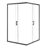 Sliding Shower Screen Nano Glass Quick Release Reversible Black Hardware