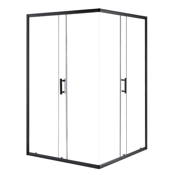 Sliding Shower Screen Nano Glass Quick Release Reversible Black Hardware