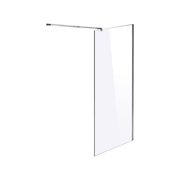 Frameless Shower Screen 10mm Toughened Safety Glass Chrome Square