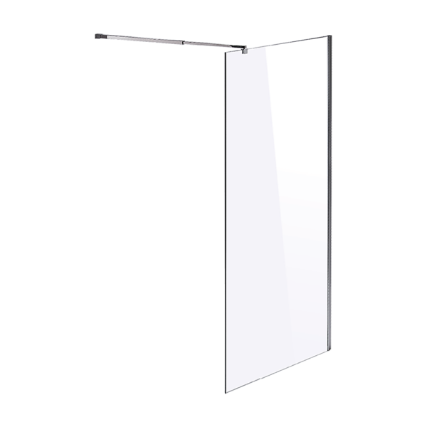 Frameless Safety Glass Shower Screen 10mm Toughened Clear Chrome Finish