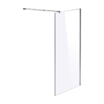 Frameless Shower Screen 10mm Toughened Safety Glass Chrome Square 120x200cm