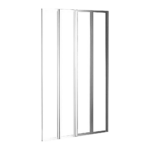 Folding Bath Shower Screen Door Chrome Universal Fit Easy Install Pivot System