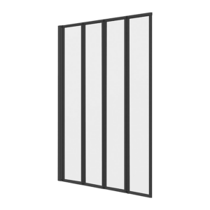 Folding Bath Shower Screen Door Black Tempered Glass Universal Fit Easy Install