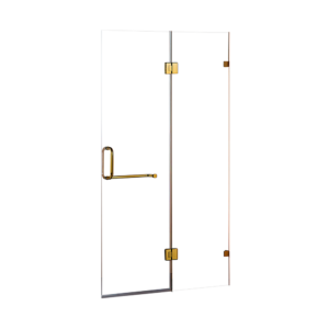 Frameless Shower Screen Tempered Glass Gold Hardware Spacious Look