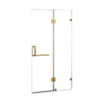 Frameless Shower Screen Tempered Glass Gold Hardware Spacious Modern Design