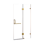 Frameless Shower Screen Tempered Glass Gold Finish Spacious Modern Luxury