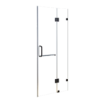 Frameless Shower Screen Wall to Wall Tempered Glass Modern Black Hardware