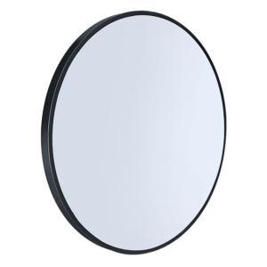 80cm Round Wall Mirror Black Contemporary 4.0mm Thickness Makeup Durable Elegance