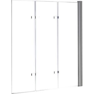 Folding Bath Shower Screen Door Panel Chrome 130 x 140cm Universal Fit Easy Install