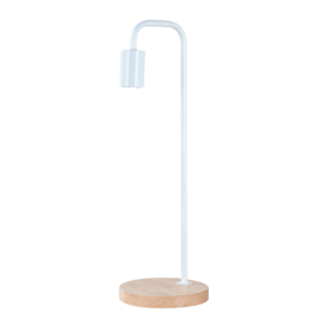 Desk Lamp Gooseneck Steel Wood Base White Bedside Bedroom Modern Industrial