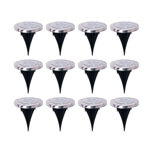 12x Solar Powered LED Buried Inground Recessed Light Garden Outdoor Deck Path No Cabling Needed