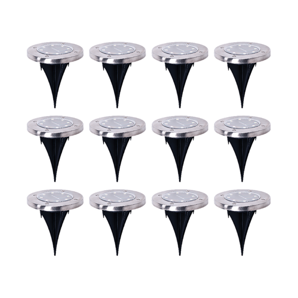 12x Solar Powered LED Buried Inground Recessed Light Garden Outdoor Deck Path No Cabling Needed