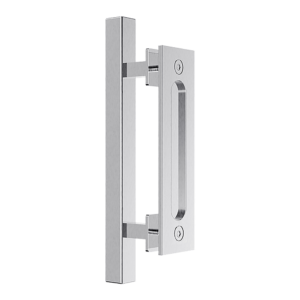 Stainless Steel Square Barn Door Handle Set 12 Pull & Flush Durable & Stylish