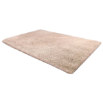 200x140cm Beige Shaggy Rug Plush Non Slip Easy to Clean Retro Mod Vibe