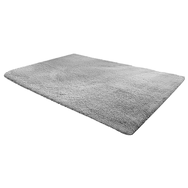 Grey Shag Rug Soft Stain Resistant Non Slip 230x160cm Bedroom Living Room Mat