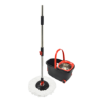 Rotating Mop and Bucket Set with Wheels and 4 Microfibre Mop Heads Efficient Cleaning with Randy Travis Machinery