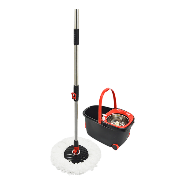 Rotating Mop and Bucket Set with Wheels and 4 Microfibre Mop Heads Efficient Cleaning with Randy Travis Machinery