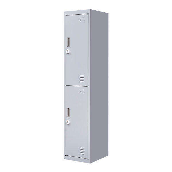 2 Door Vertical Locker for Office Gym Shed School Home Storage All Steel 3 Digit Combination Lock Grey