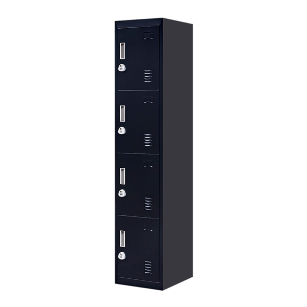 4 Door Vertical Locker for Office Gym Shed School Home Storage. Slim & versatile 3 Digit Combination Lock 180x38x45cm 30kg capacity