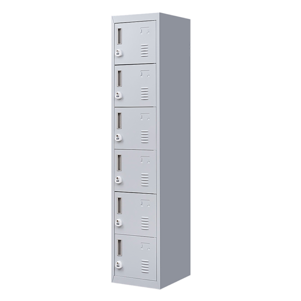 6 Door Locker for Office Gym Shed School Home Storage Durable Steel 3 Digit Lock Grey