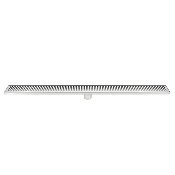 1000mm Bathroom Shower Stainless Steel Grate Drain w/Centre Outlet Floor Waste Square Pattern